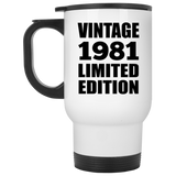 43rd Birthday Vintage 1981 Limited Edition - White Travel Mug