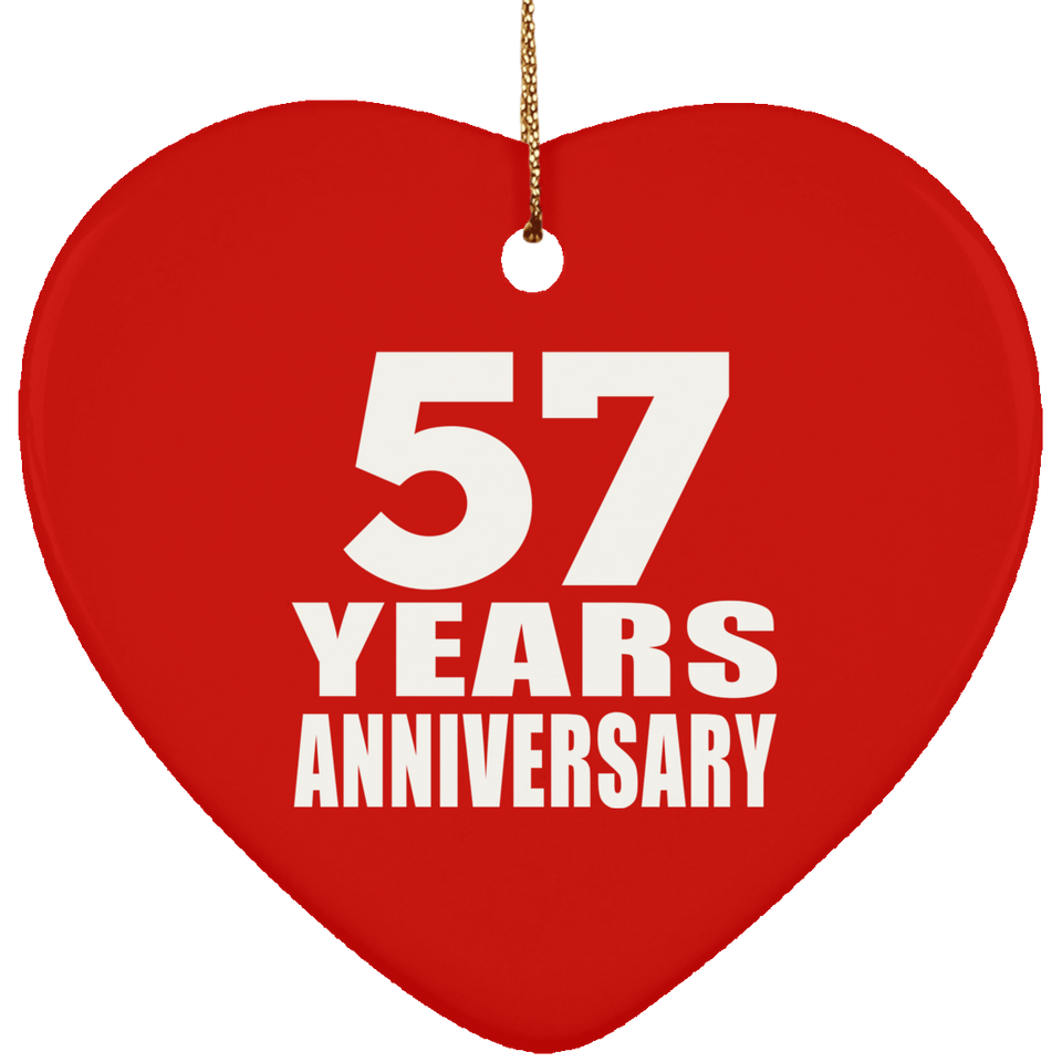 57th Anniversary 57 Years - Heart Ornament