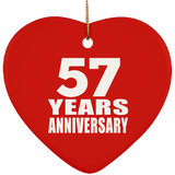 57th Anniversary 57 Years - Heart Ornament