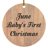 June Baby's First Christmas - Circle Ornament C