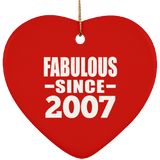 17th Birthday Fabulous Since 2007 - Heart Ornament