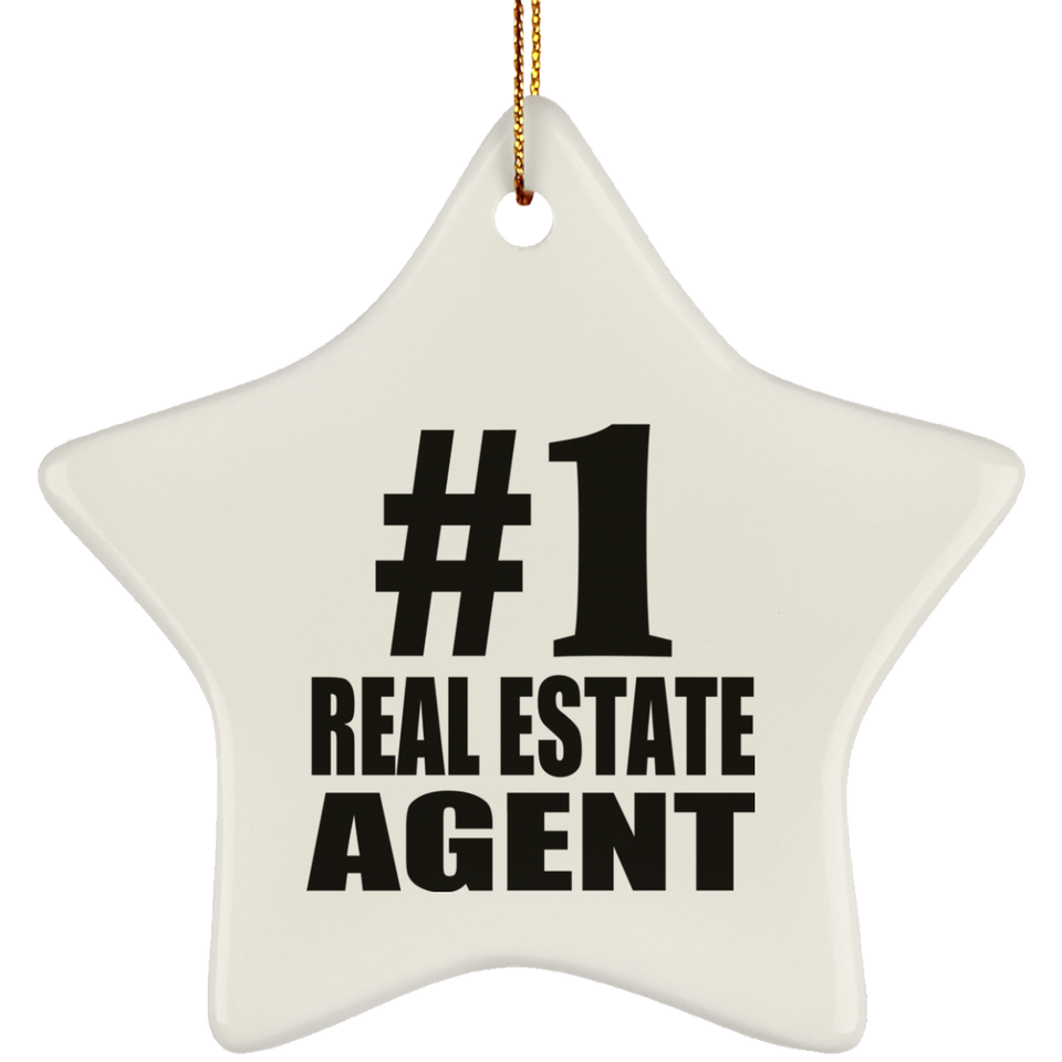 Number One #1 Real Estate Agent - Star Ornament