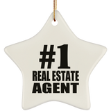Number One #1 Real Estate Agent - Star Ornament