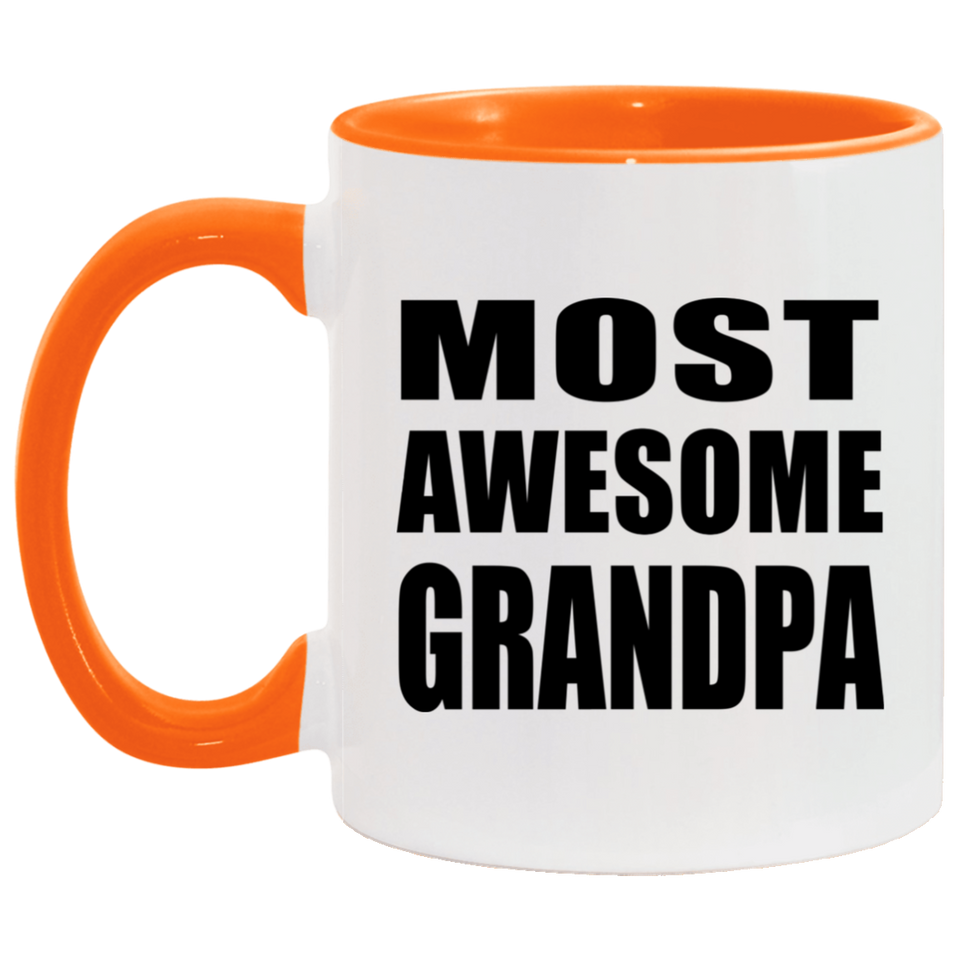 Most Awesome Grandpa - 11oz Accent Mug Orange