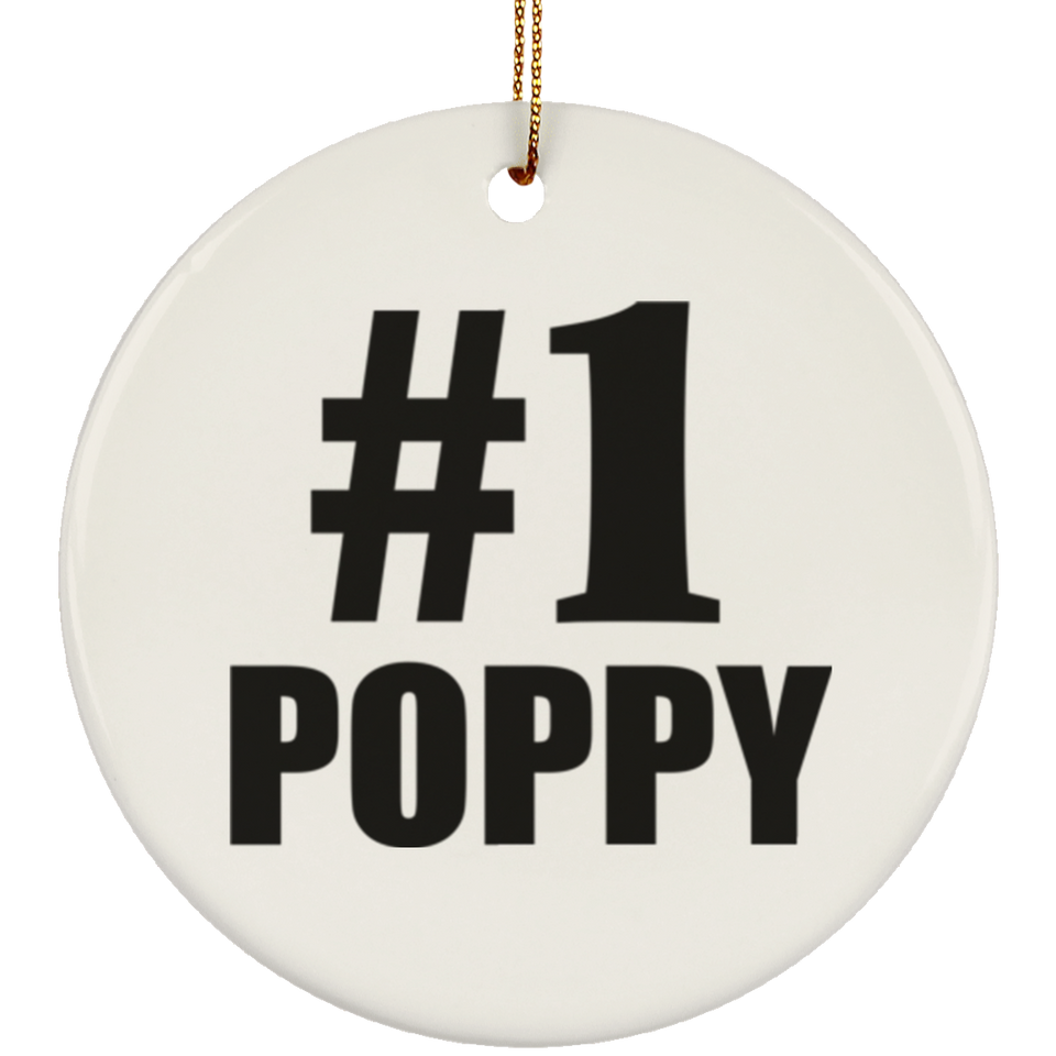 Number One #1 Poppy - Circle Ornament