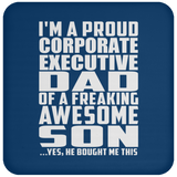 Proud Corporate Executive Dad Of Awesome Son - Drink Coaster