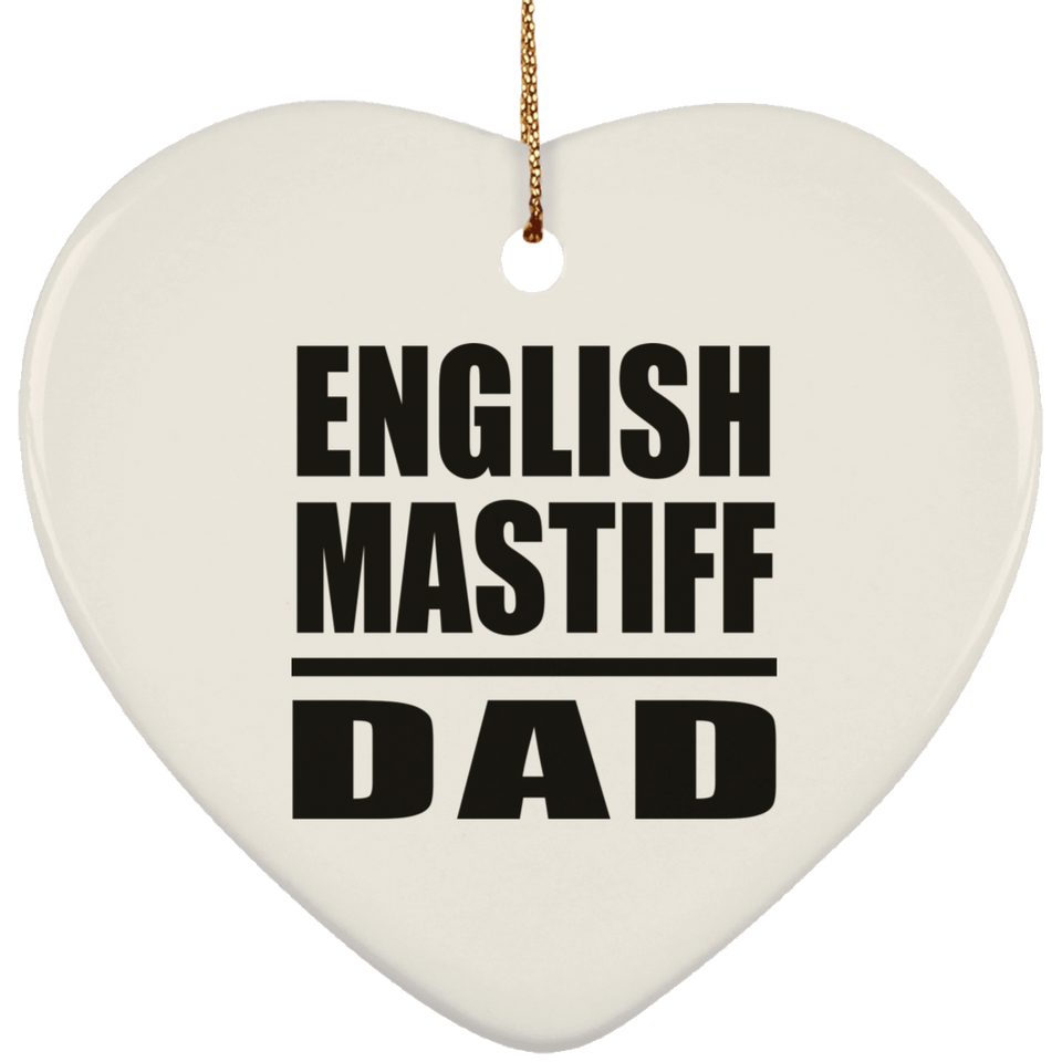 English Mastiff Dad - Heart Ornament