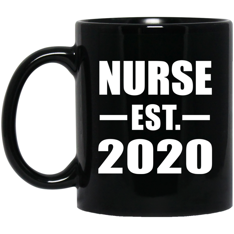 Nurse Established EST. 2020 - 11oz Coffee Mug Black