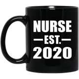Nurse Established EST. 2020 - 11oz Coffee Mug Black