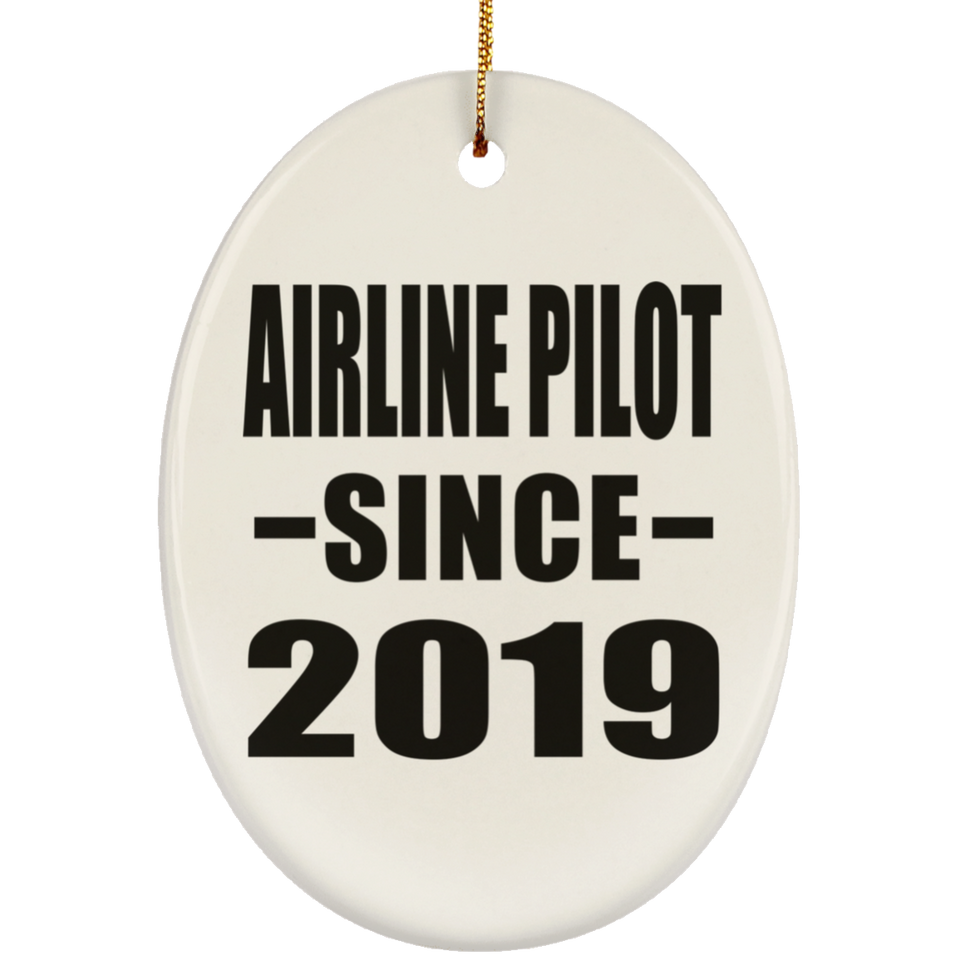 Airline Pilot Since 2019 - Oval Ornament