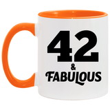 42nd Birthday 42 & Fabulous - 11oz Accent Mug Orange