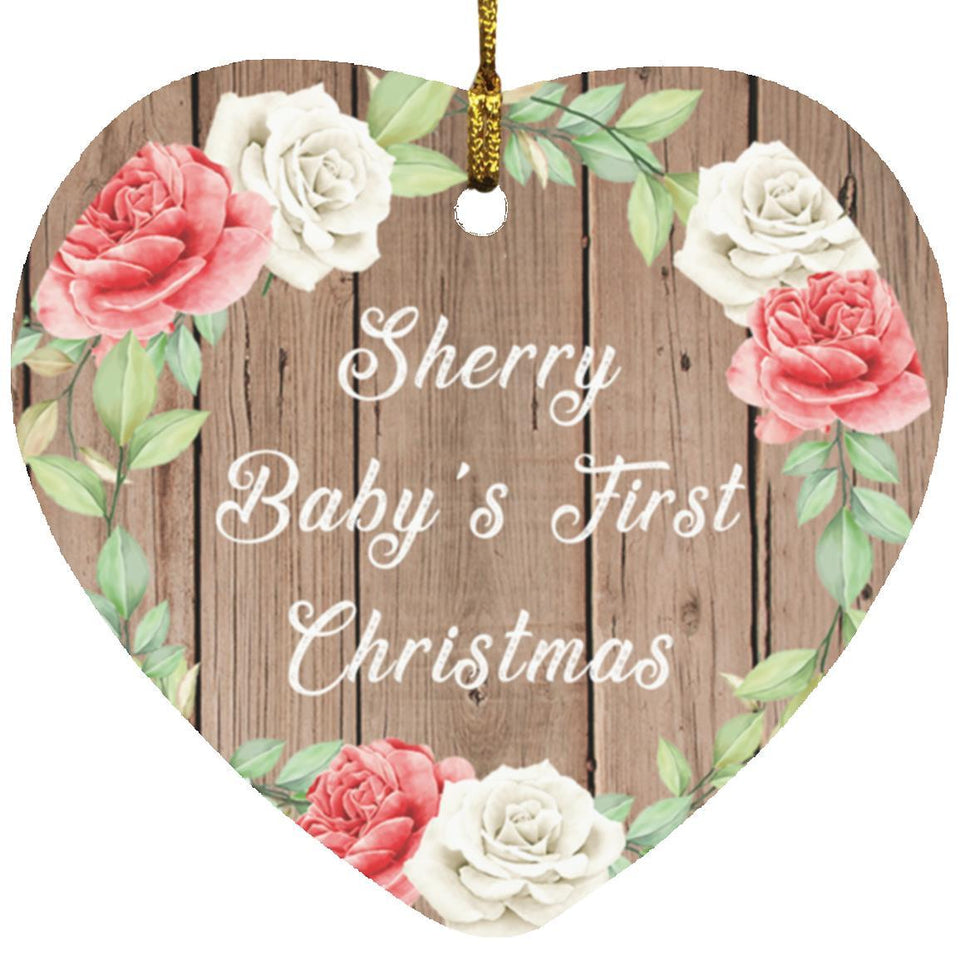 Sherry Baby's First Christmas - Heart Ornament B