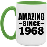 56th Birthday Amazing Since 1968 - 15oz Accent Mug Green