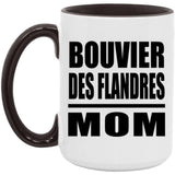Bouvier Des Flandres Mom - 15oz Accent Mug Black