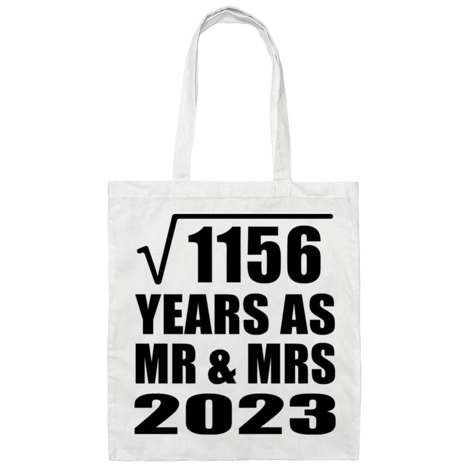 34th Anniversary Square Root of 1156 Years As Mr & Mrs 2023 - Tote Bag White
