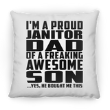 Proud Janitor Dad Of Awesome Son - Throw Pillow