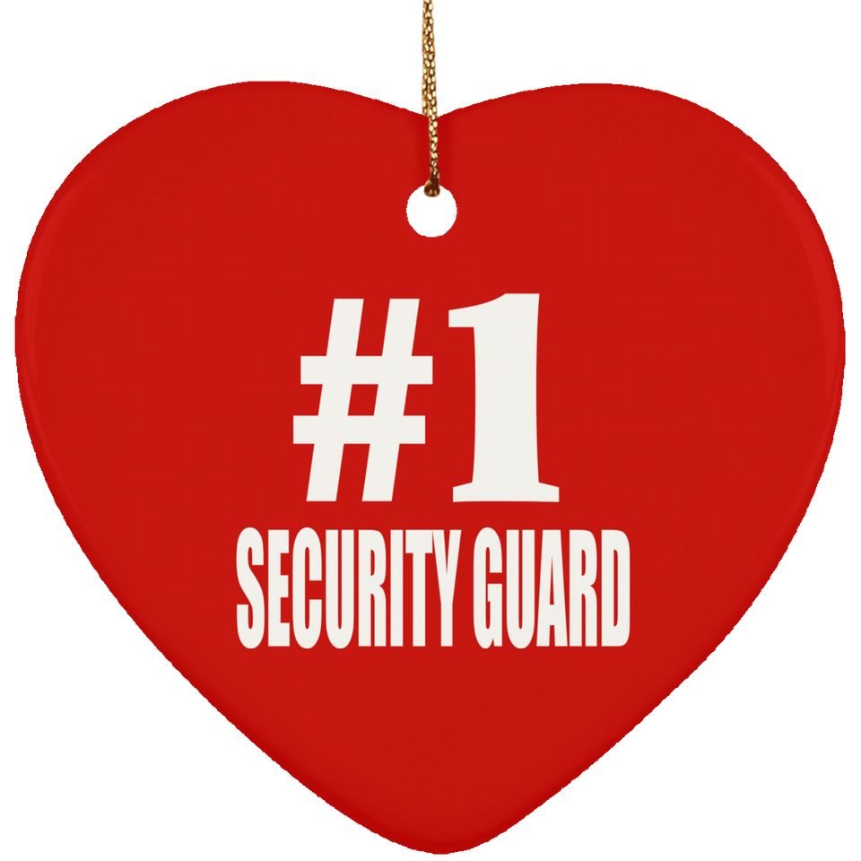 Number One #1 Security Guard - Heart Ornament