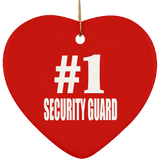 Number One #1 Security Guard - Heart Ornament