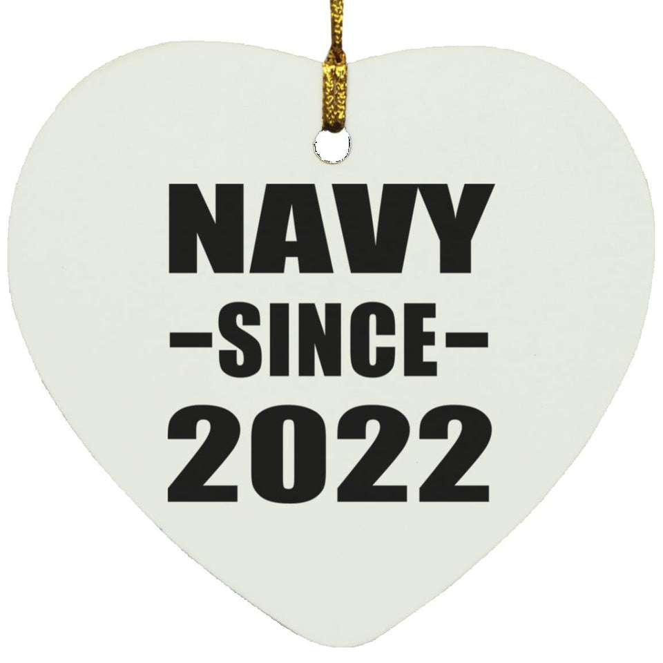 Navy Since 2022 - Heart Ornament