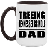 Treeing Tennessee Brindle Dad - 15oz Accent Mug Black