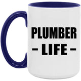 Plumber Life - 15oz Accent Mug Purple