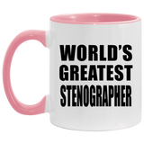 World's Greatest Stenographer - 11oz Accent Mug Pink