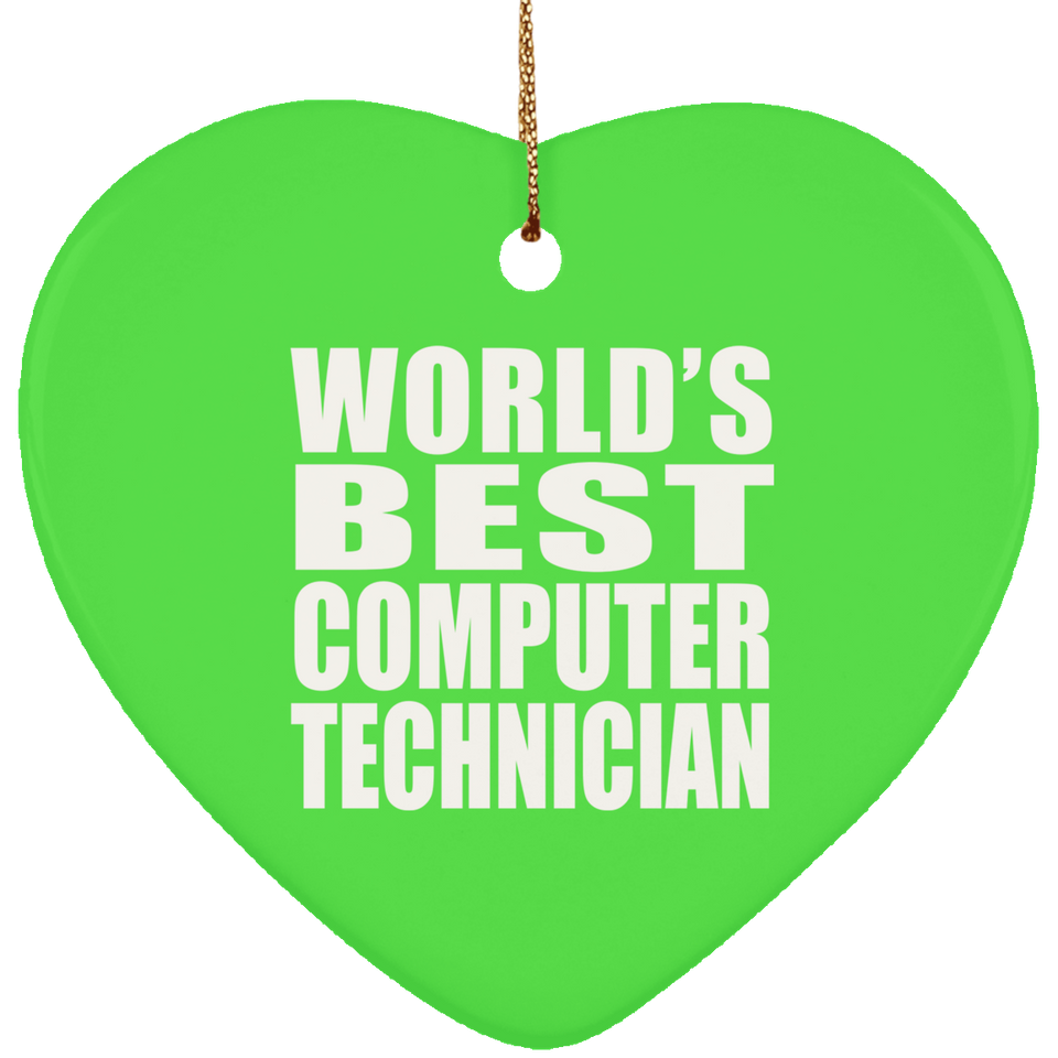 World's Best Computer Technician - Heart Ornament