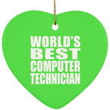 World's Best Computer Technician - Heart Ornament