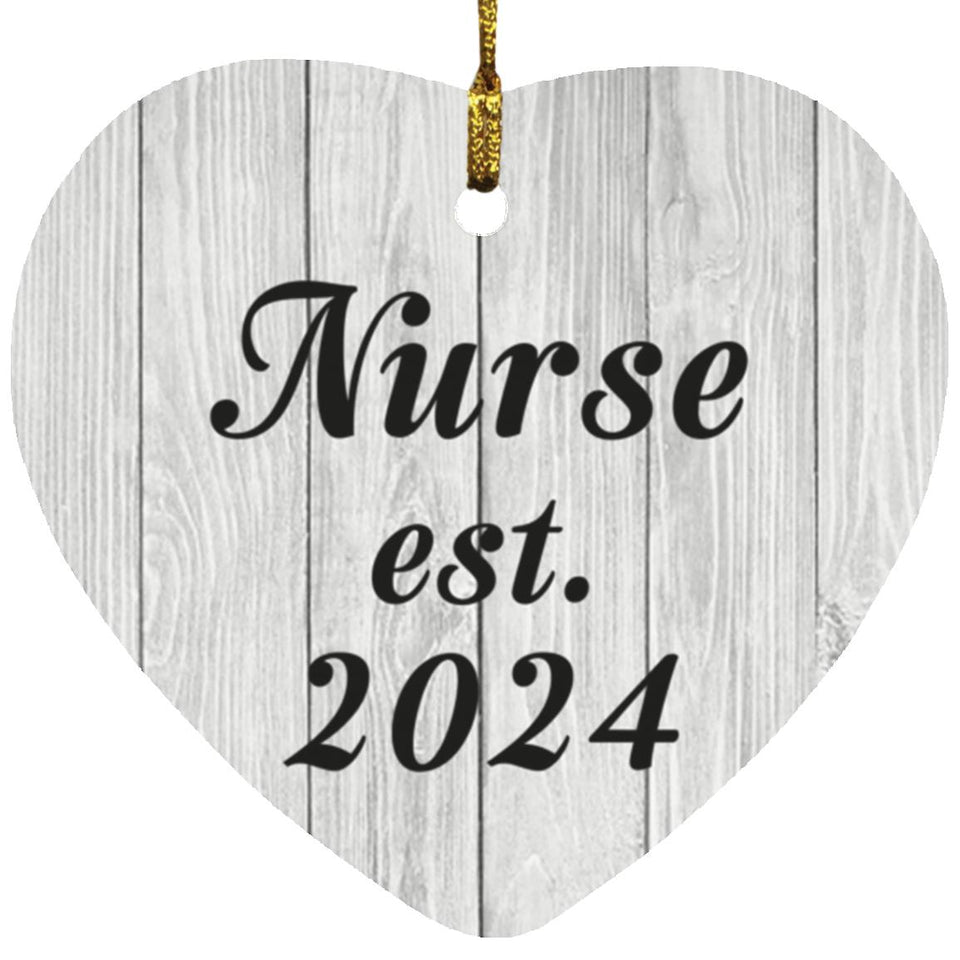 Nurse Established Est. 2024 - Heart Ornament F