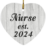 Nurse Established Est. 2024 - Heart Ornament F
