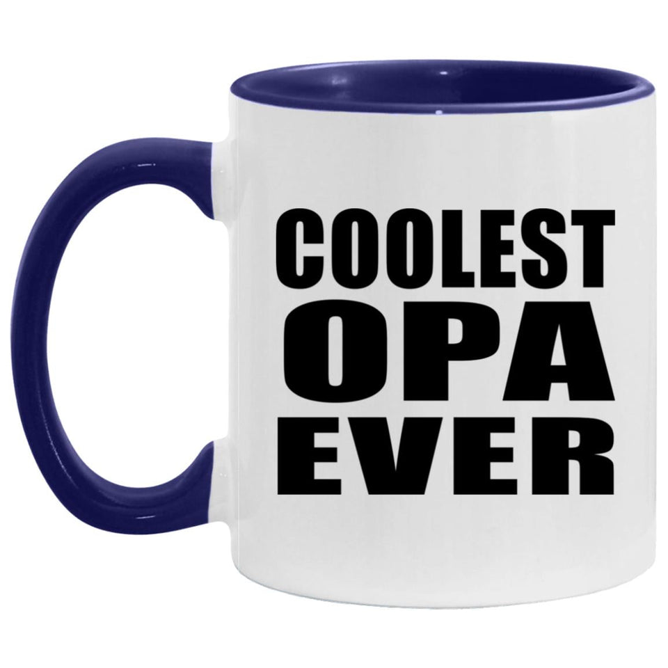 Coolest Opa Ever - 11oz Accent Mug Purple