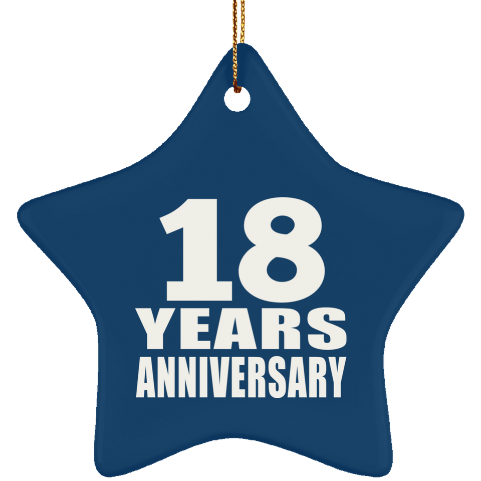 18th Anniversary 18 Years - Star Ornament