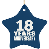 18th Anniversary 18 Years - Star Ornament