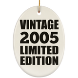 19th Birthday Vintage 2005 Limited Edition - Oval Ornament