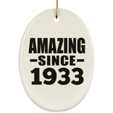 91st Birthday Amazing Since 1933 - Oval Ornament