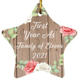 First Year As Family Of Eleven 2021 - Star Ornament B