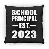 School Principal Established EST. 2023 - Throw Pillow Black