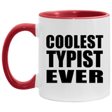 Coolest Typist Ever - 11oz Accent Mug Red