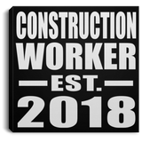 Construction Worker Established EST. 2018 - Canvas Square