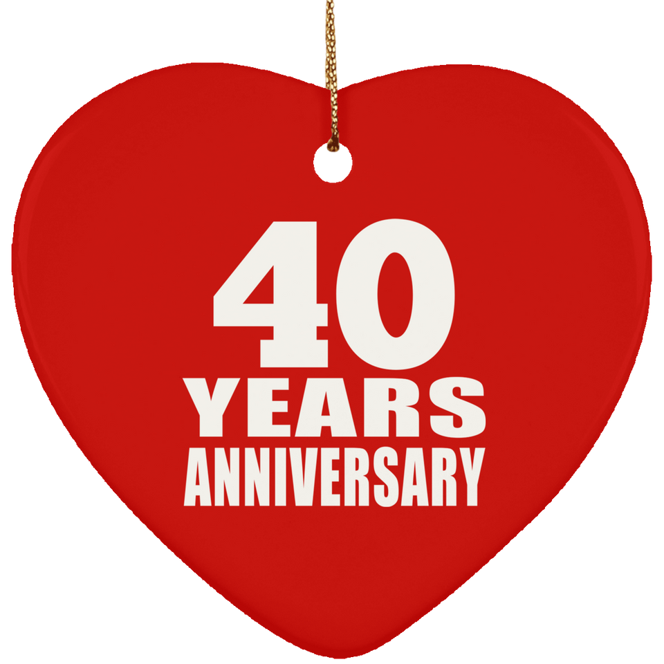 40th Anniversary 40 Years - Heart Ornament