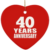 40th Anniversary 40 Years - Heart Ornament