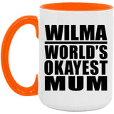 Wilma World's Okayest Mum - 15oz Accent Mug Orange