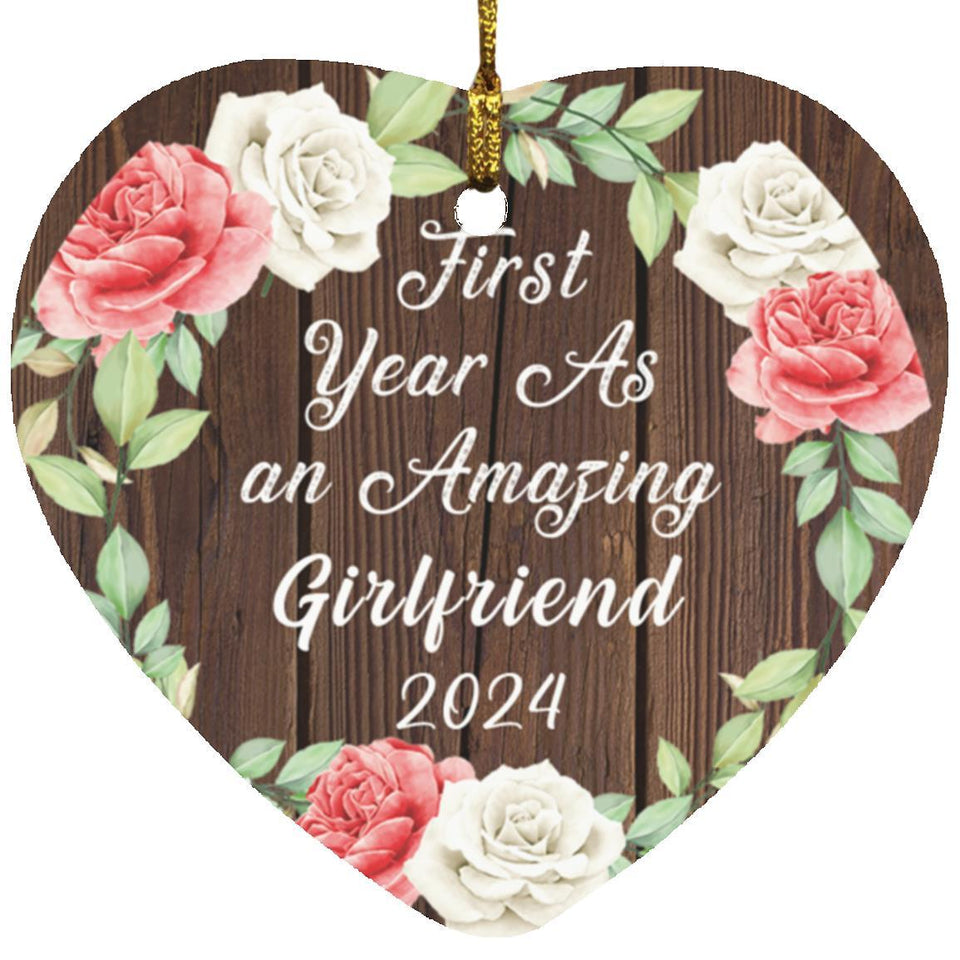 First Year As An Amazing Girlfriend 2024 - Heart Ornament A