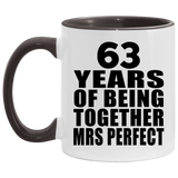 63rd Anniversary 63 Years Of Being Mrs Perfect - 11oz Accent Mug Black
