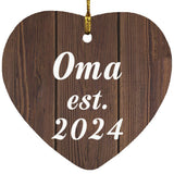 Oma Established EST. 2024 - Heart Ornament D