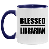 Blessed Librarian - 11oz Accent Mug Purple