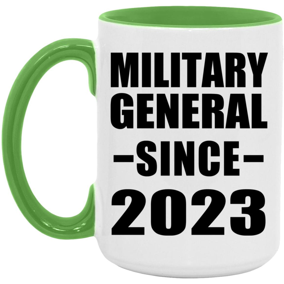 Military General Since 2023 - 15oz Accent Mug Green