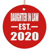 Daughter In Law Established EST. 2020 - Circle Ornament