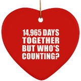 41st Anniversary 14,965 Days Together But Who's Counting - Heart Ornament