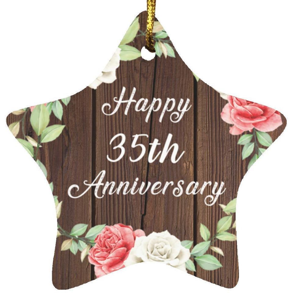 Happy 35th Anniversary - Star Ornament A